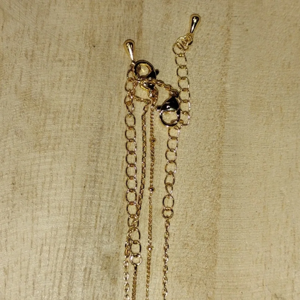 2 Gold Tone Necklaces For Layers